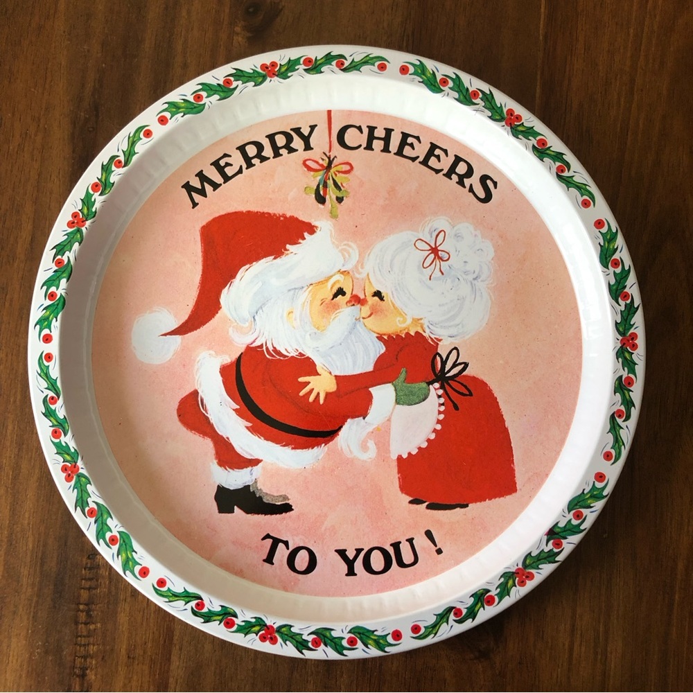 Mr & Mrs Claus Metal Serving Tray